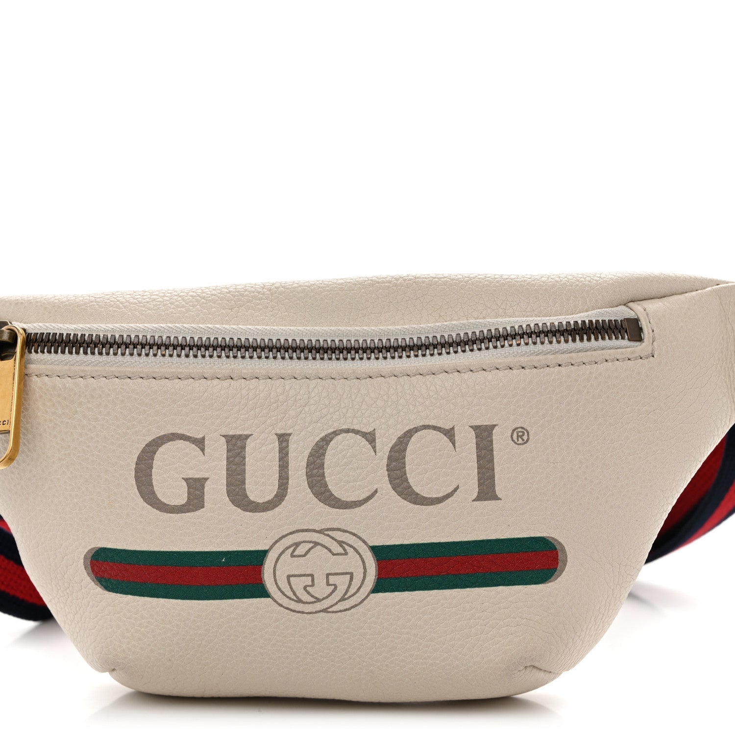 Grained Calfskin Small Logo Belt Bag White