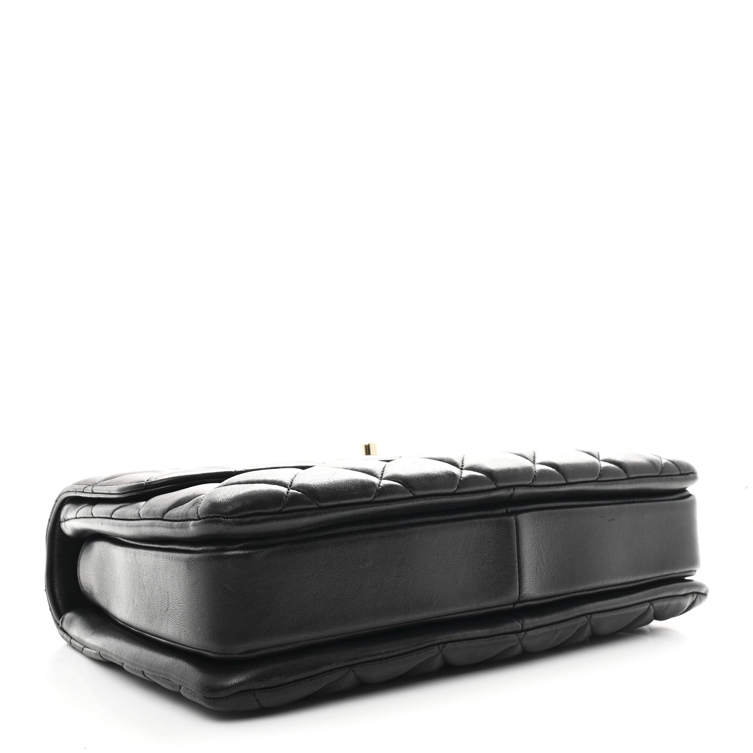 Lambskin Quilted Medium Trendy CC Flap Dual Handle Bag Black