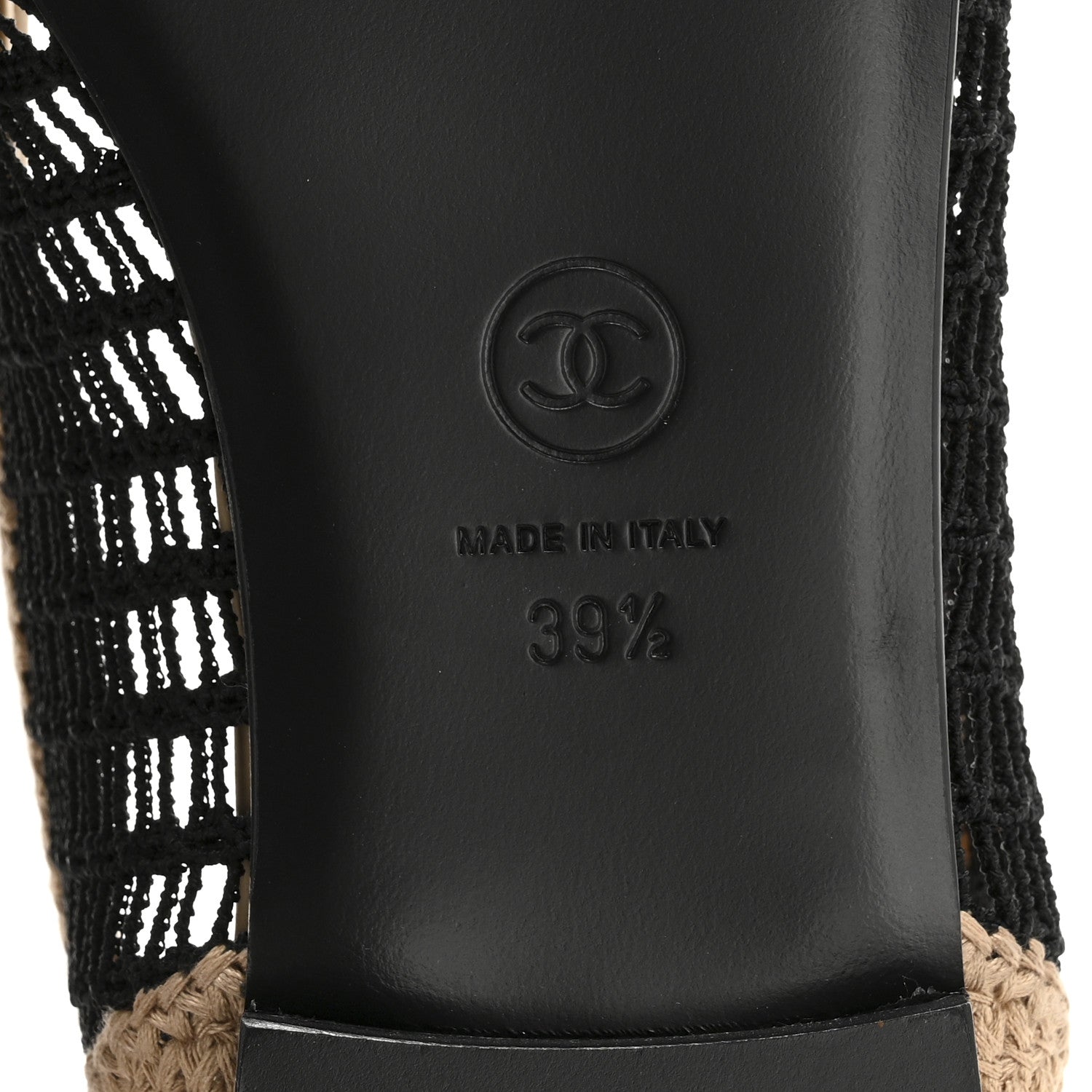Raffia Cap Toe Ballerina Flats 39.5 Black Beige