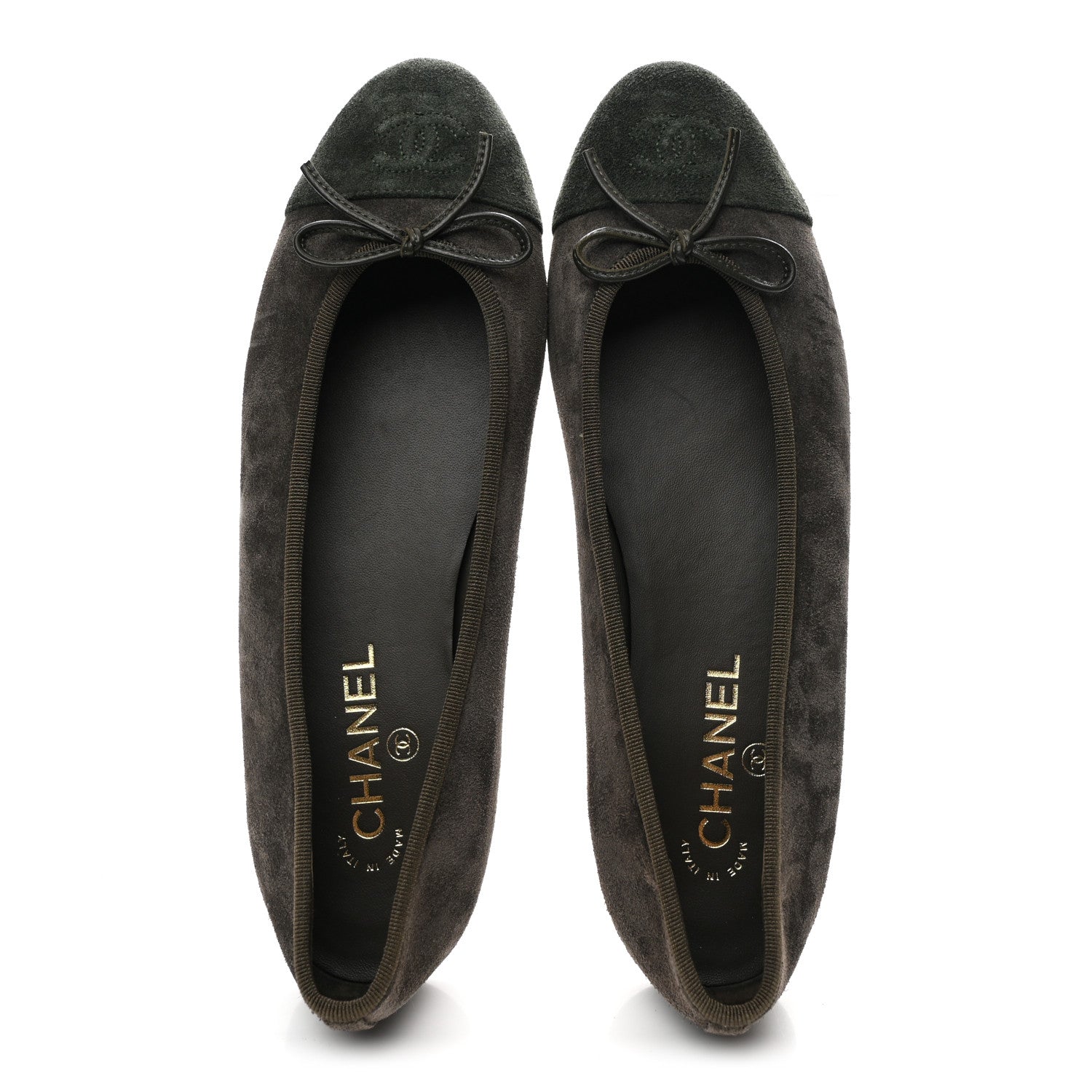 Suede Cap Toe CC Ballerina Flats 41 Grey Green