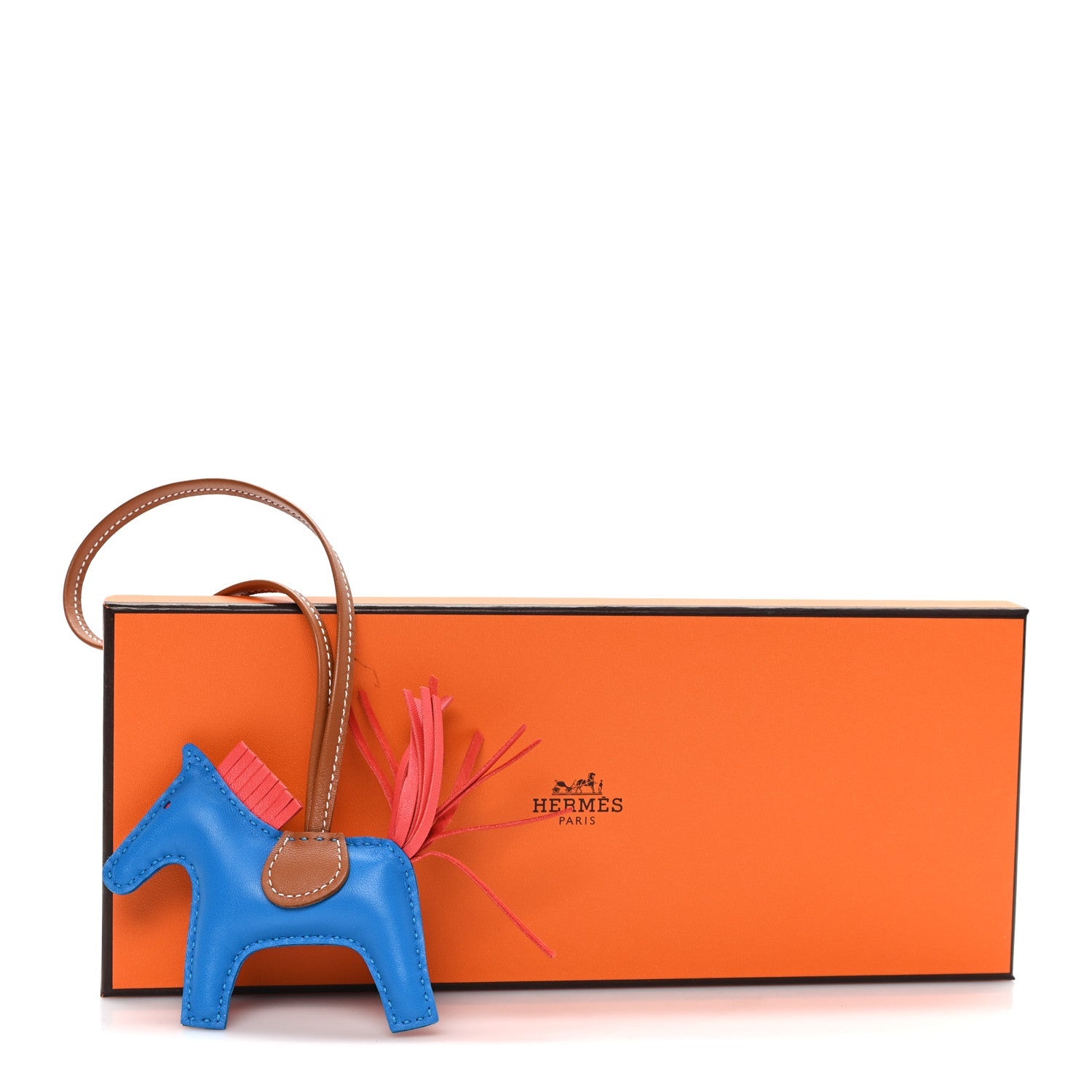 Milo Lambskin Grigri Rodeo Horse Bag Charm PM Blue Zanzibar Rose Texas Gold