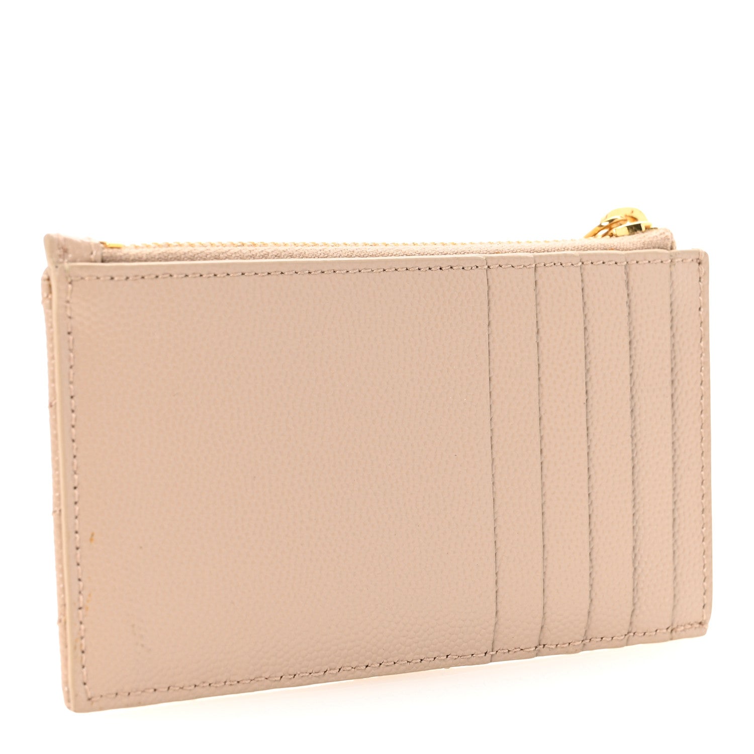 Monogram Grain de Poudre 5 Fragments Zip Pouch Card Holder Dark Beige