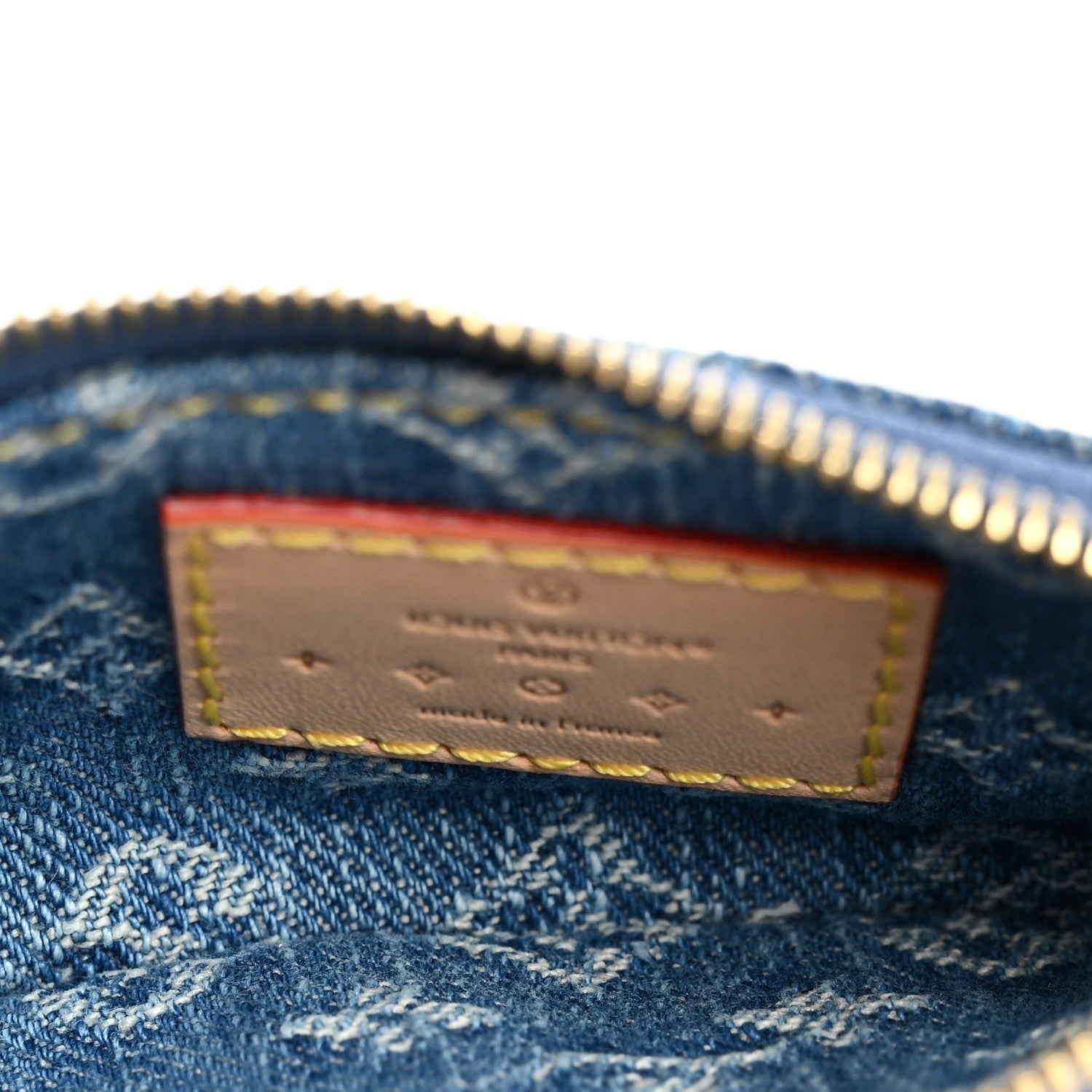 Monogram Denim Key Pouch Denim Blue