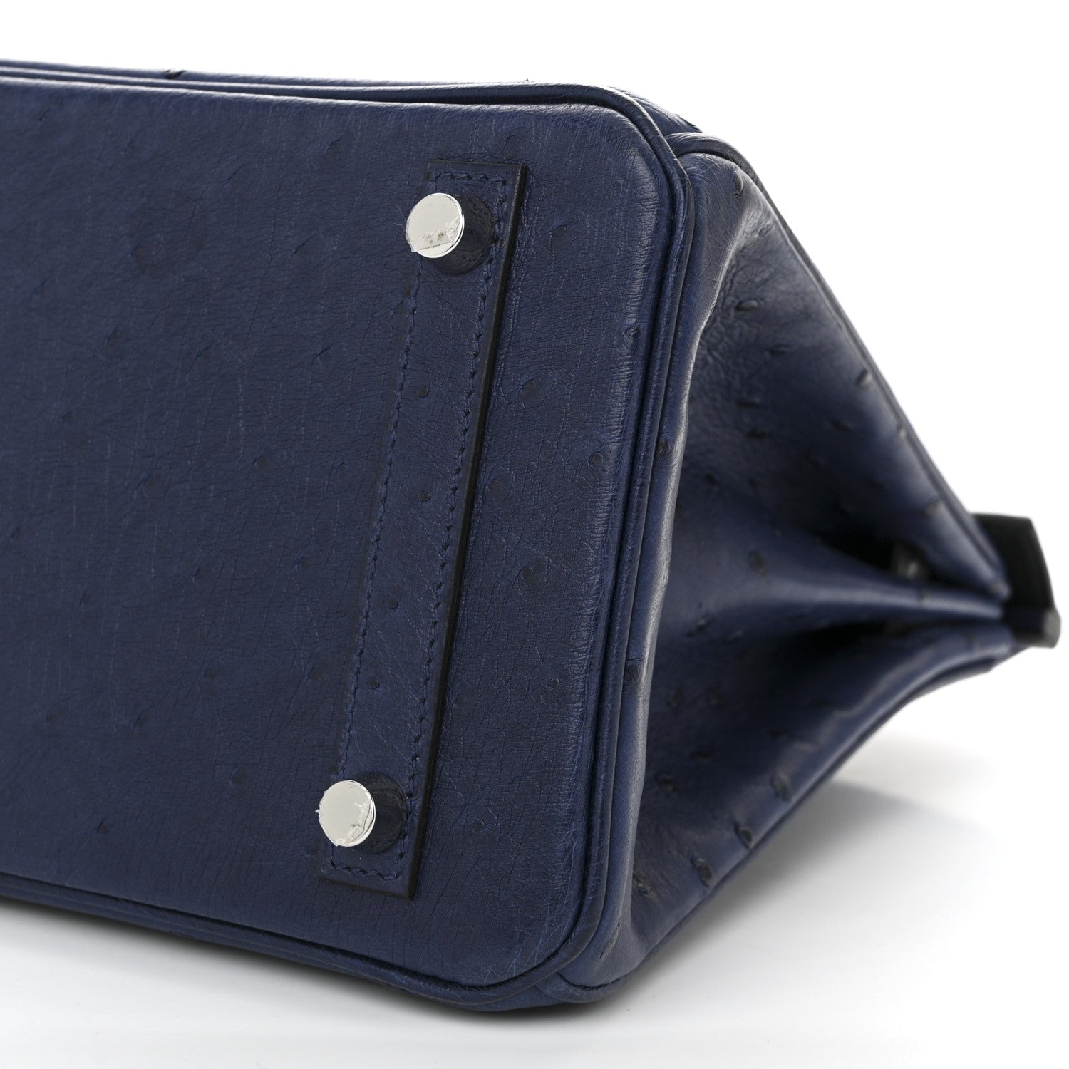 Ostrich Bi-Color Birkin 25 Bleu Iris Black