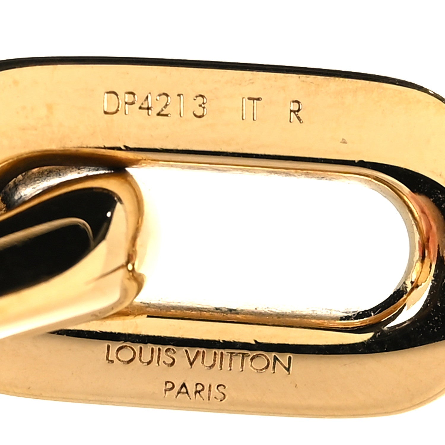 Metal LV Edge Double Hoop Earrings Gold