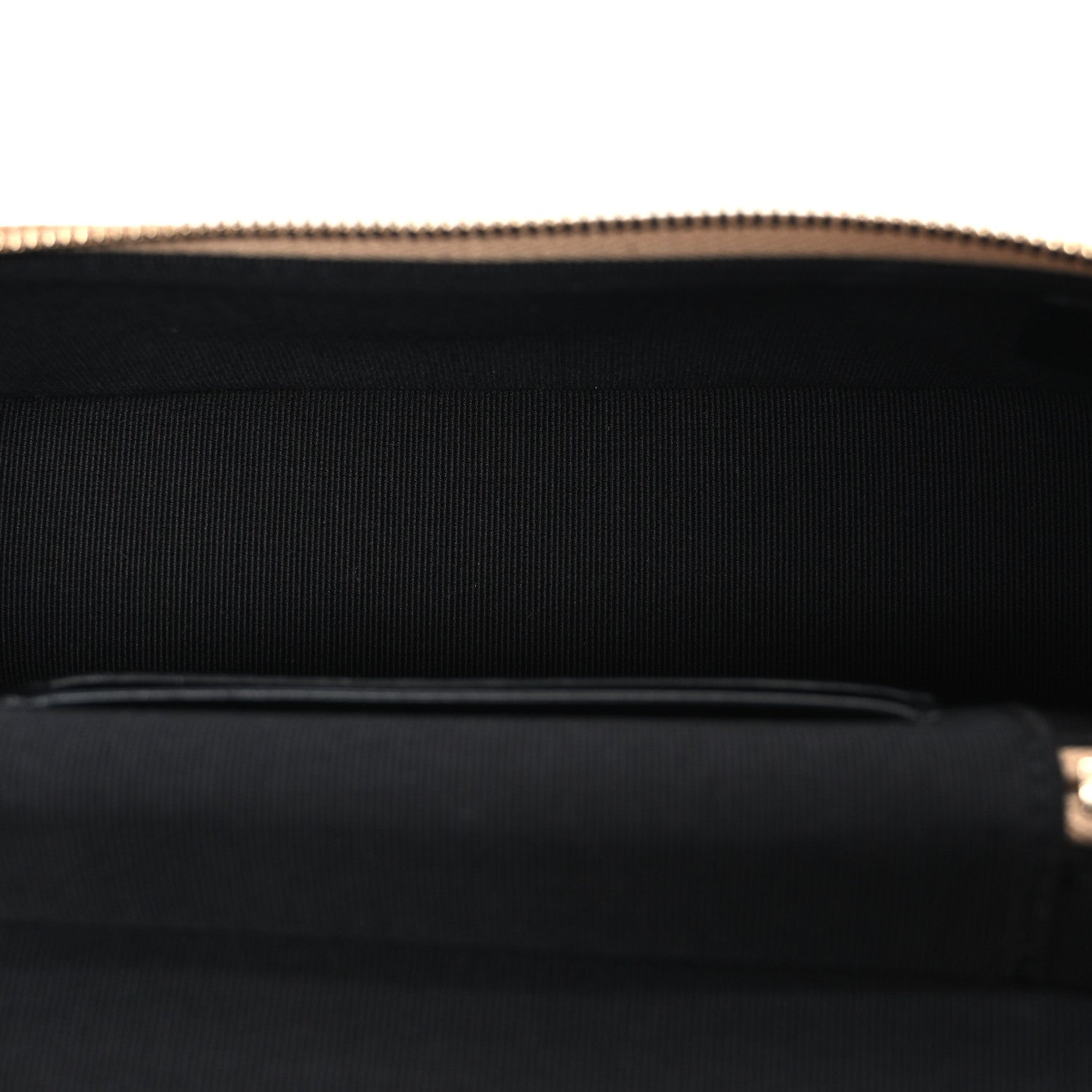 Suede Calfskin Shiny Lambskin Quilted Top Handle Slim Vanity Case With Chain Beige Black
