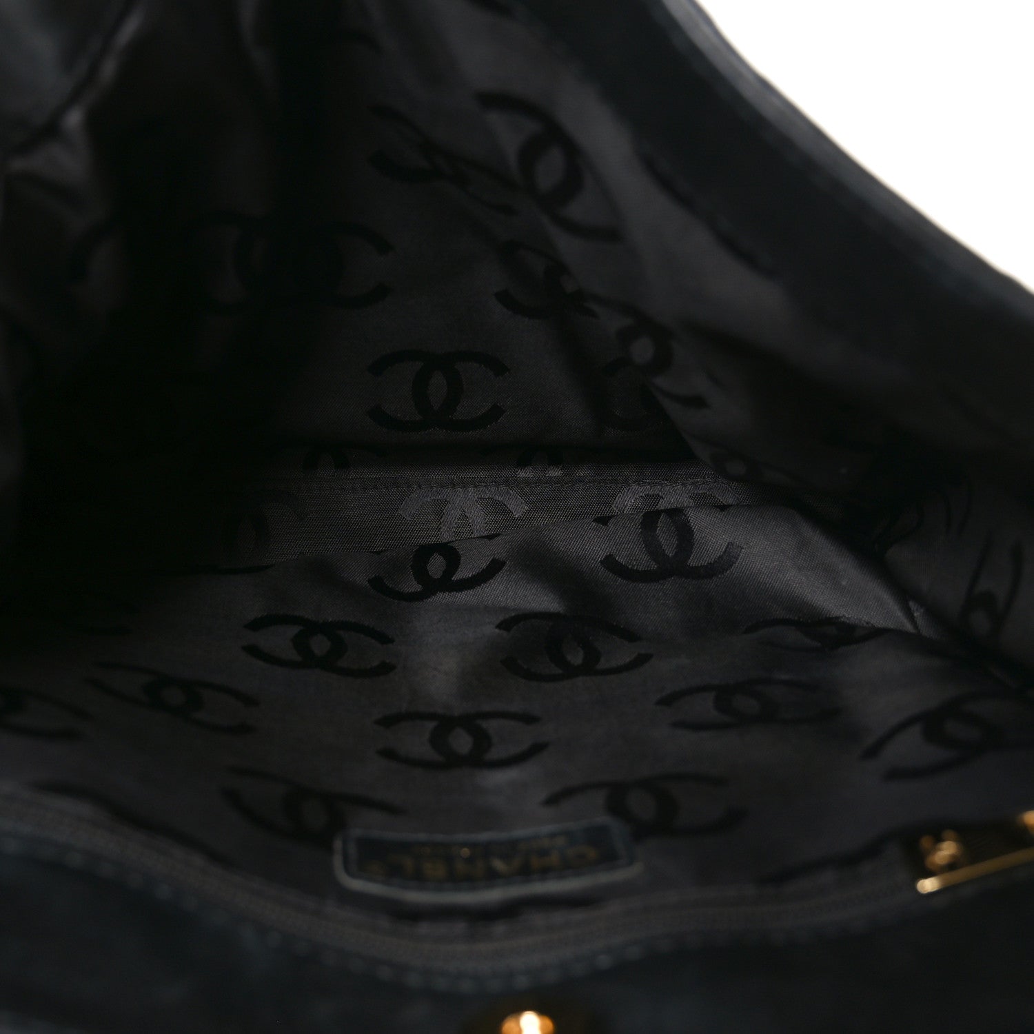 Lambskin Cross Stitch Shopper Tote Black