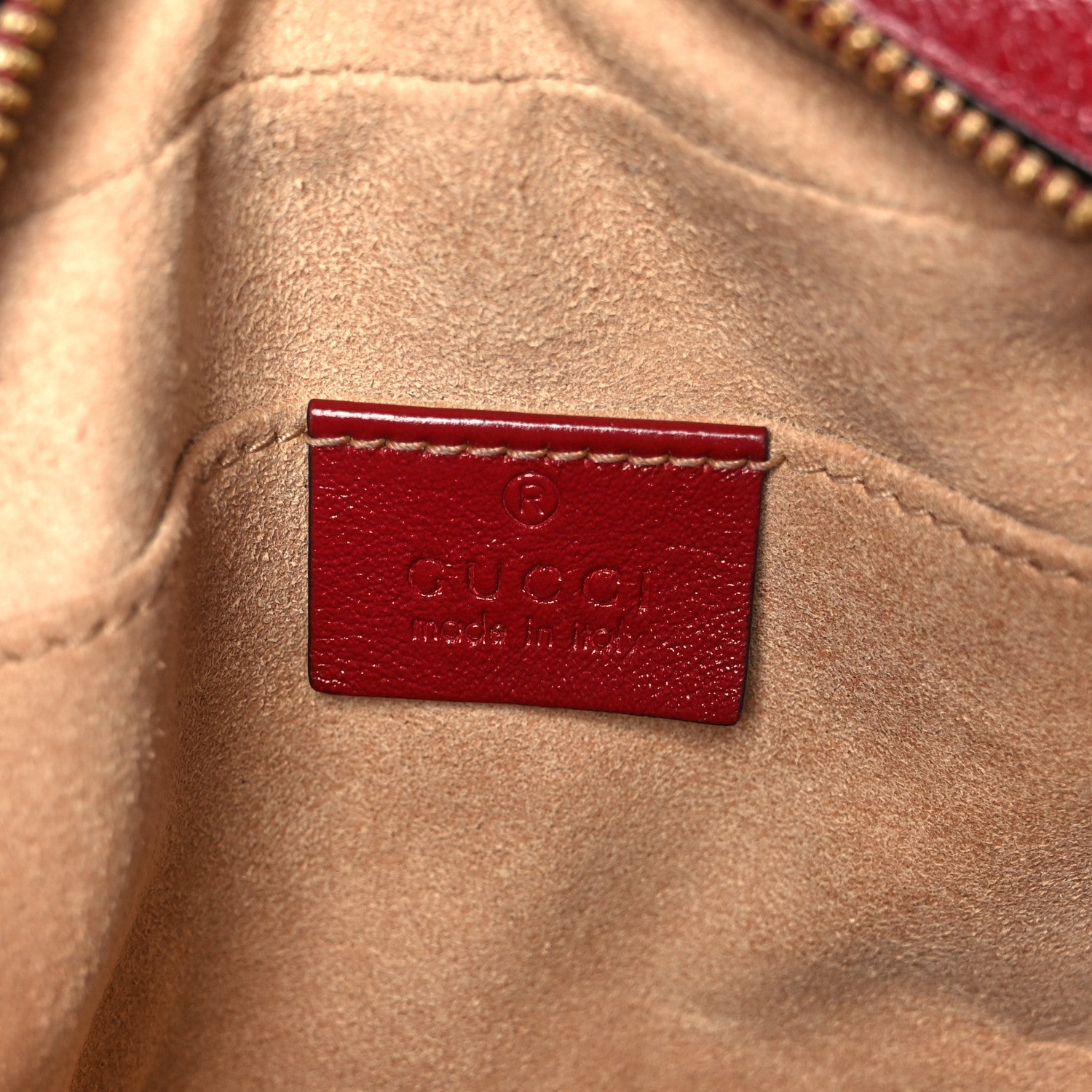 Monogram Azalea Calfskin Matelasse Diagonal Small GG Marmont Chain Shoulder Bag Beige Ebony New Cherry Red