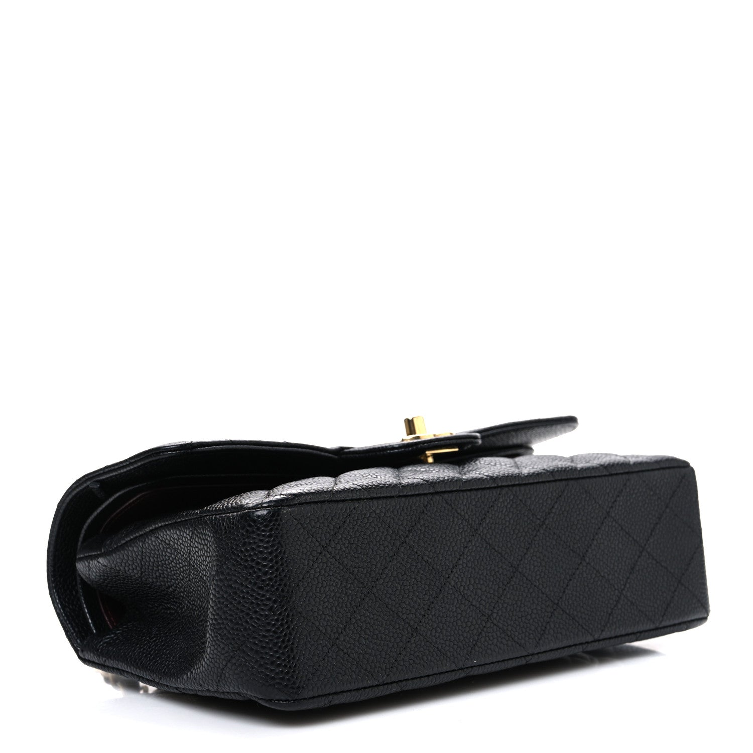 Caviar Quilted Small Double Flap Black