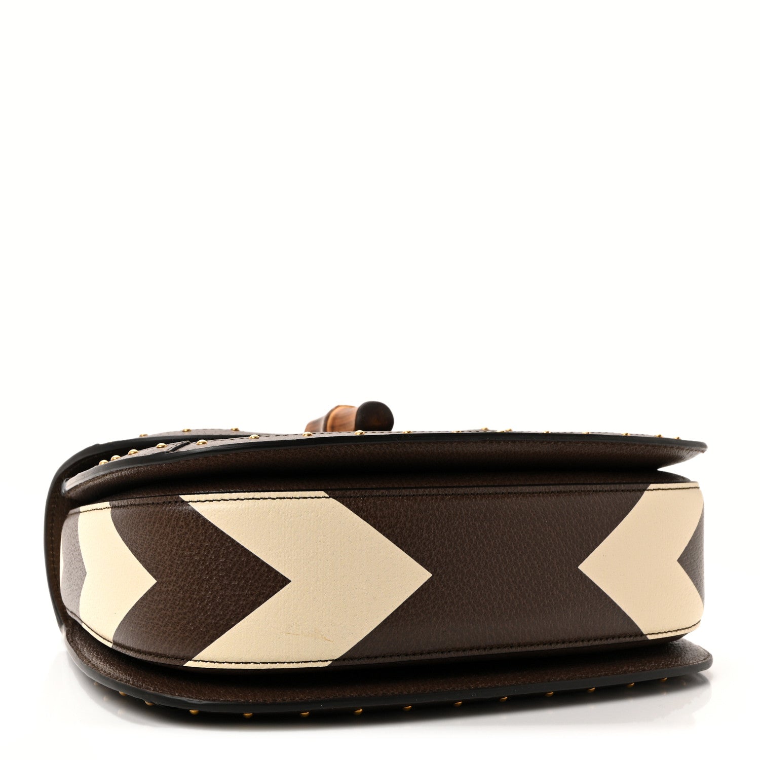 GG Supreme Monogram Studded Calfskin 100 Centennial Geometric Medium Bamboo 1947 Top Handle Bag Beige Ebony Multicolor