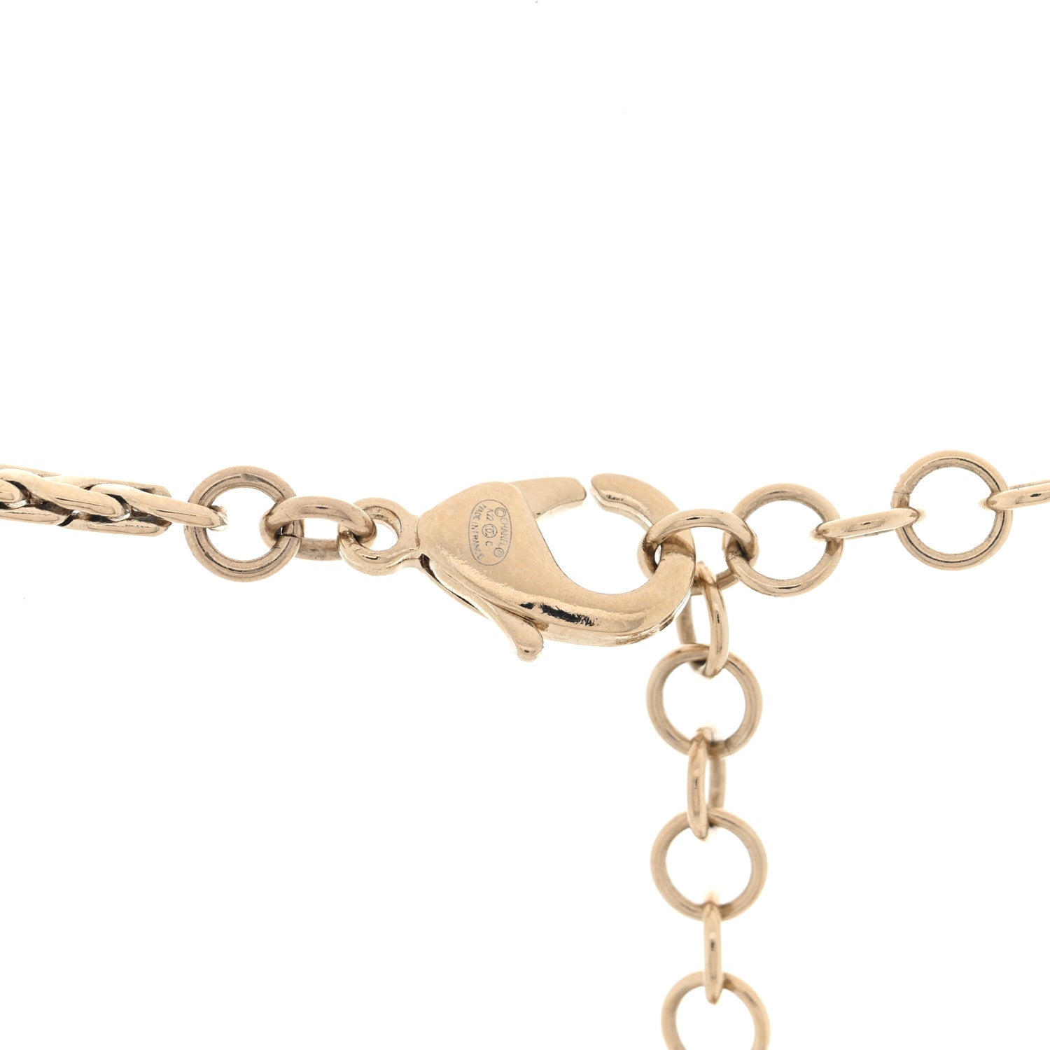 Pearl Crystal CC Teardrop Braided Necklace Gold