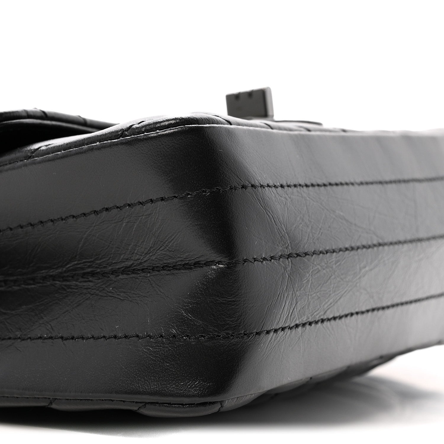 Aged Calfskin Quilted 2.55 Reissue Mini Flap So Black