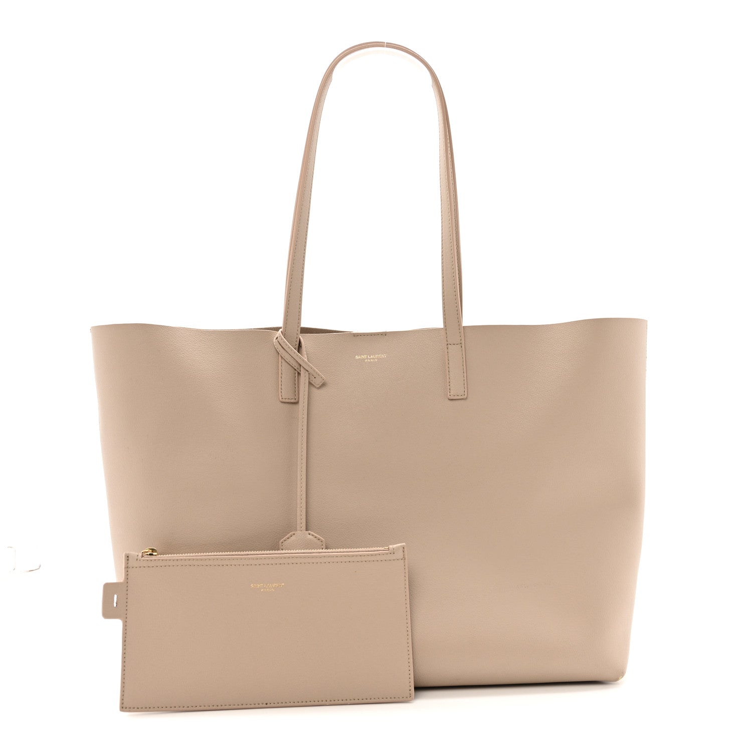 Calfskin Large Shopping Tote Dark Beige