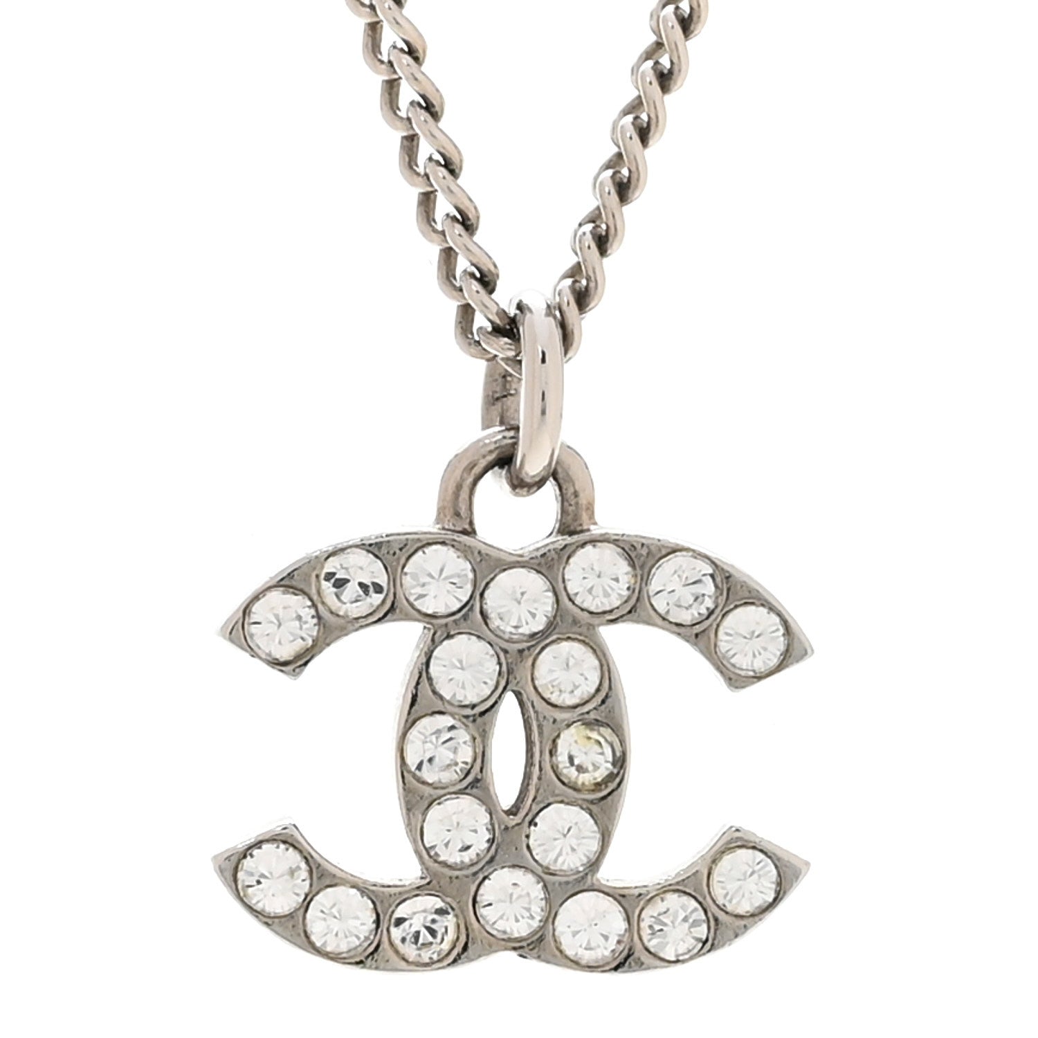 Crystal Timeless CC Necklace Silver