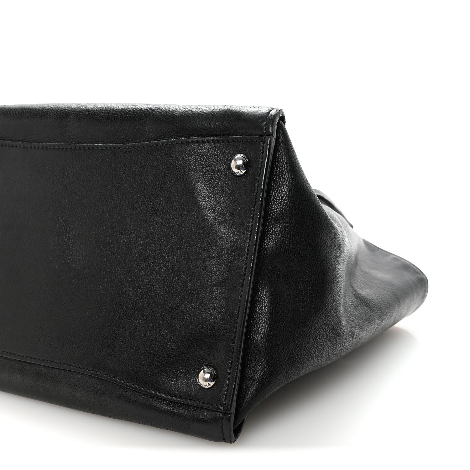 Glace Calf Twin Pocket Tote Black