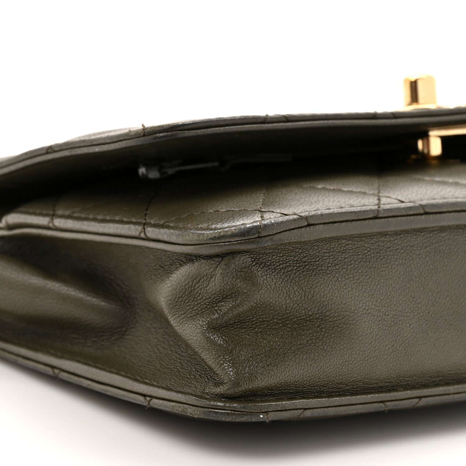 Lambskin Quilted Trendy CC Wallet On Chain WOC Green