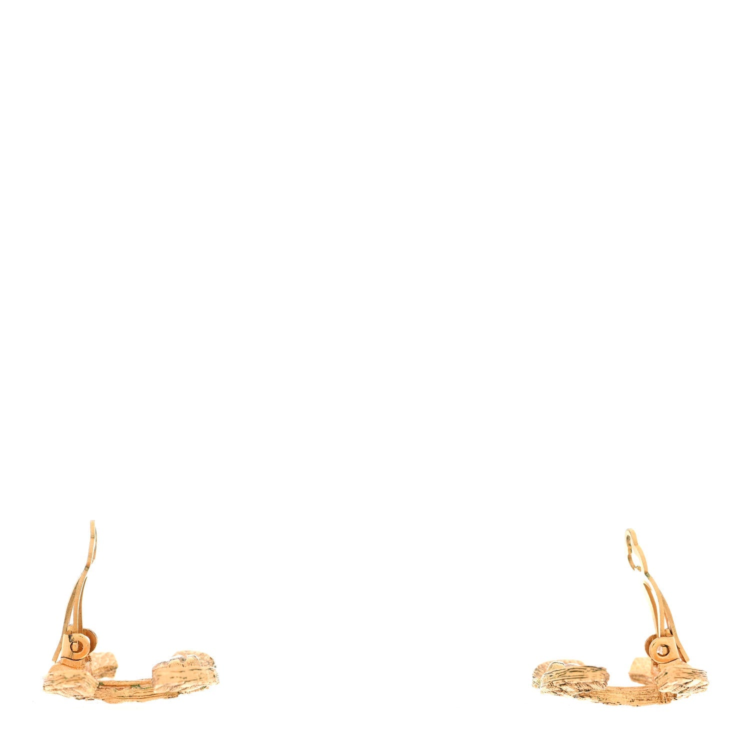 CC Woven Clip On Earrings Gold