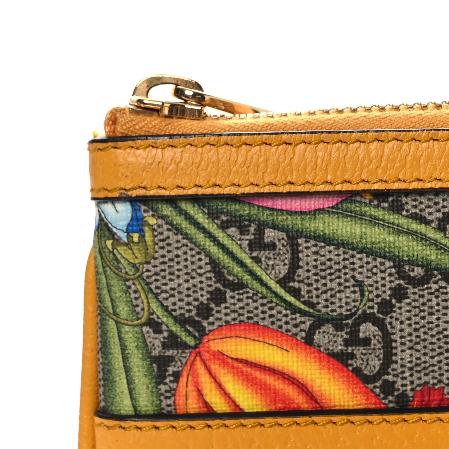 GG Supreme Monogram Flora Large Ophidia Pouch Clutch Beige Multicolor Crop