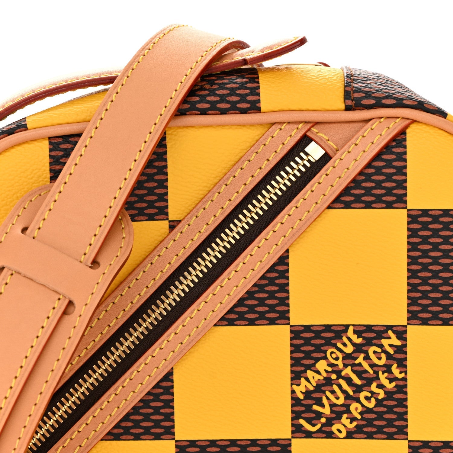 Damier Pop Chess Messenger Jaune Mat