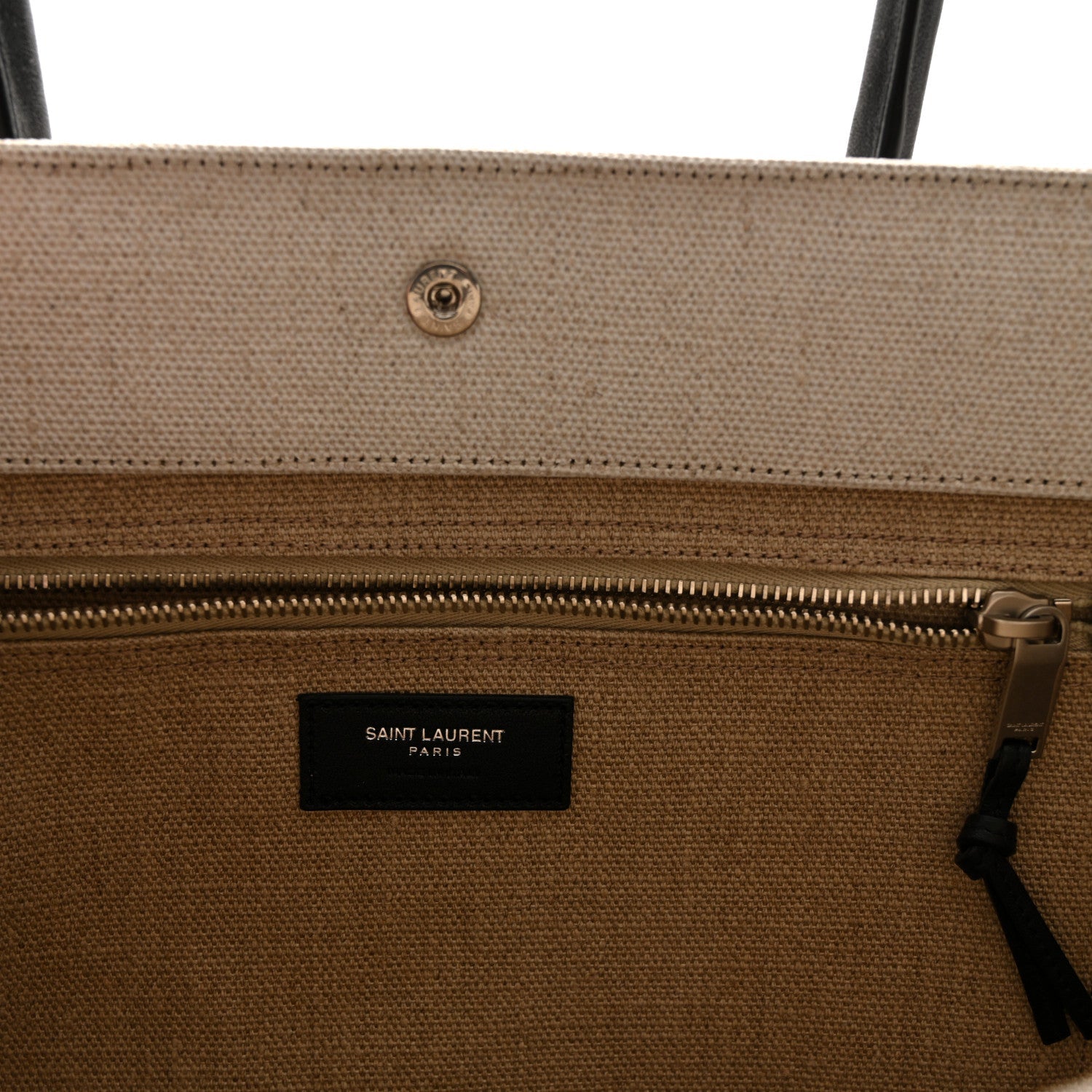Linen Calfskin Rive Gauche Tote Optic White