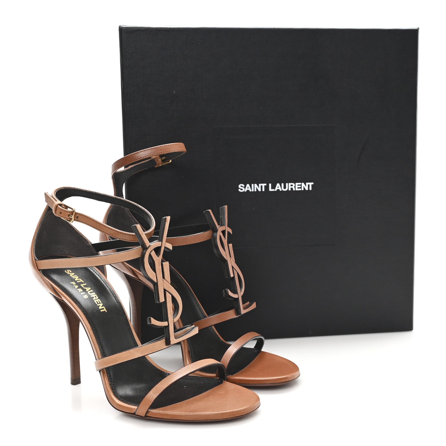 Calfskin Cassandra 100 Sandals 37.5 Gold Brown