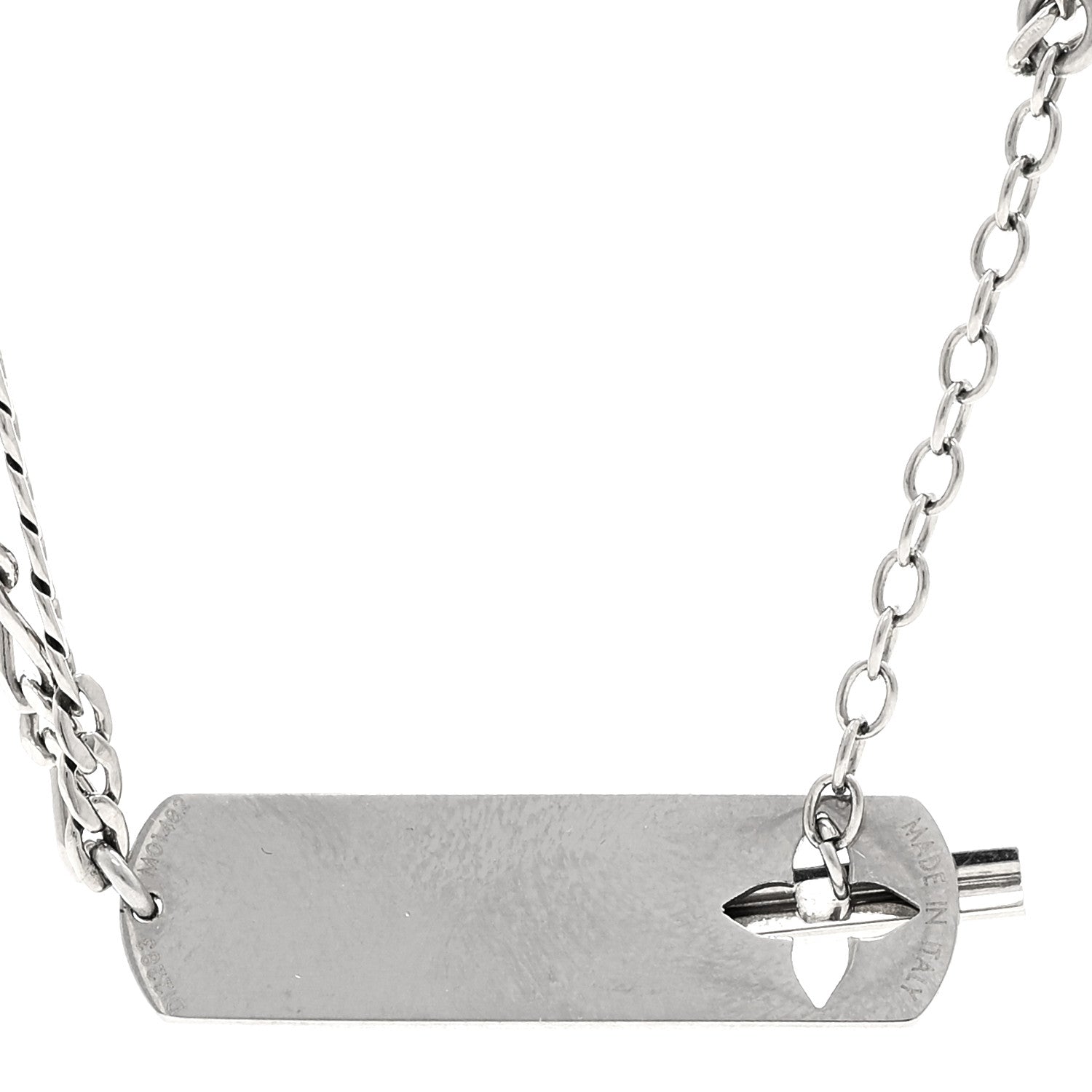 Metal Monogram Necklace Silver