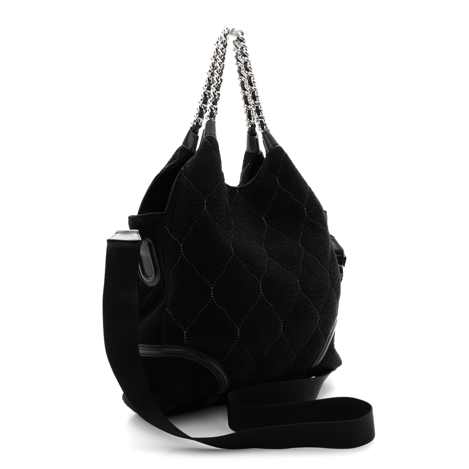 Microsuede Quilted Rodeo Drive Hobo Black