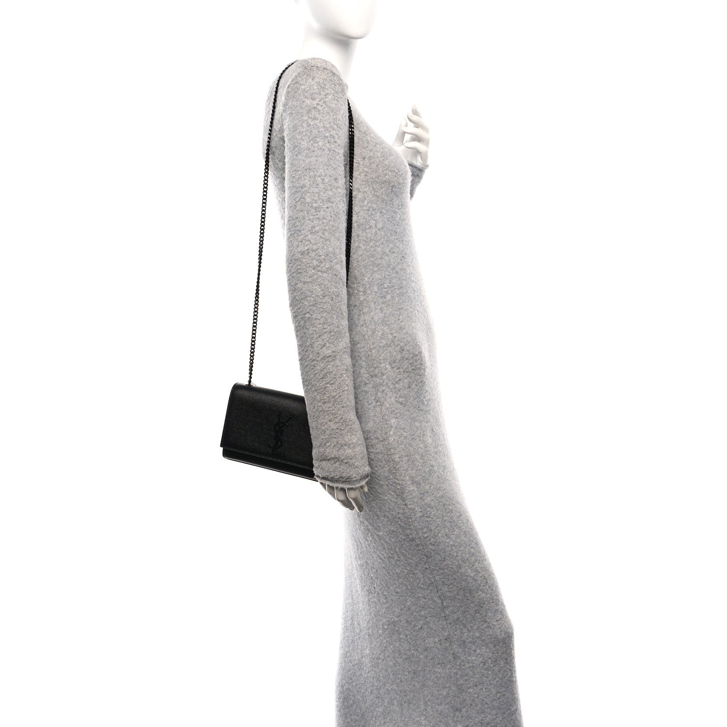 Grain De Poudre Small Monogram Monochrome Kate Satchel Black