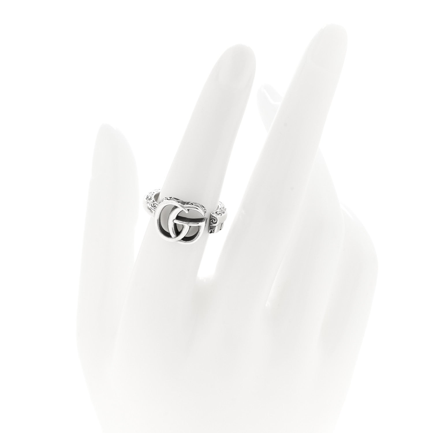 Sterling Silver GG Marmont Key Motif Ring 53 6.25