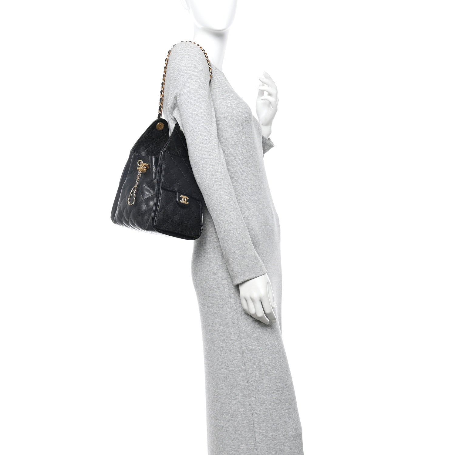 Caviar Quilted Small Chanel 25 Handbag Black