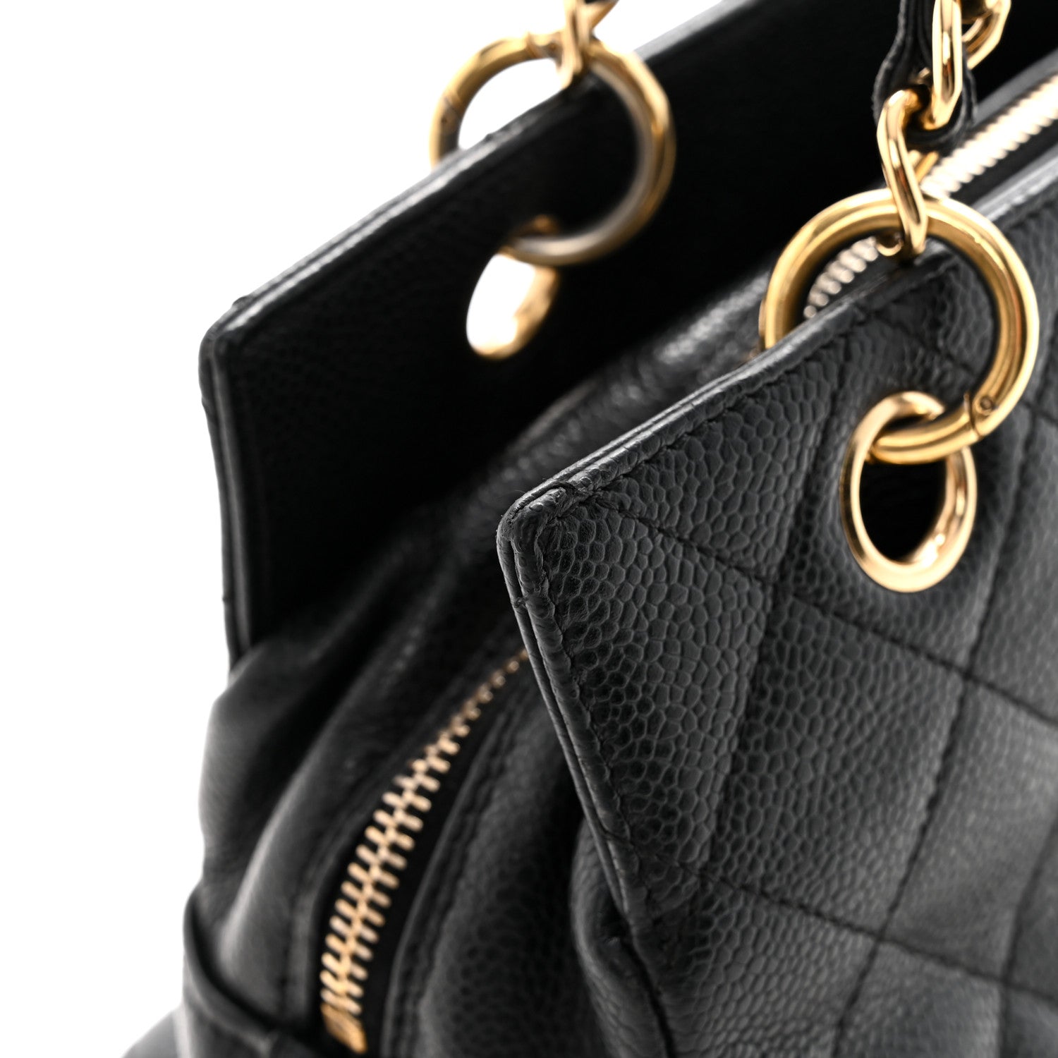 Caviar Quilted Petit Timeless Tote PTT Black