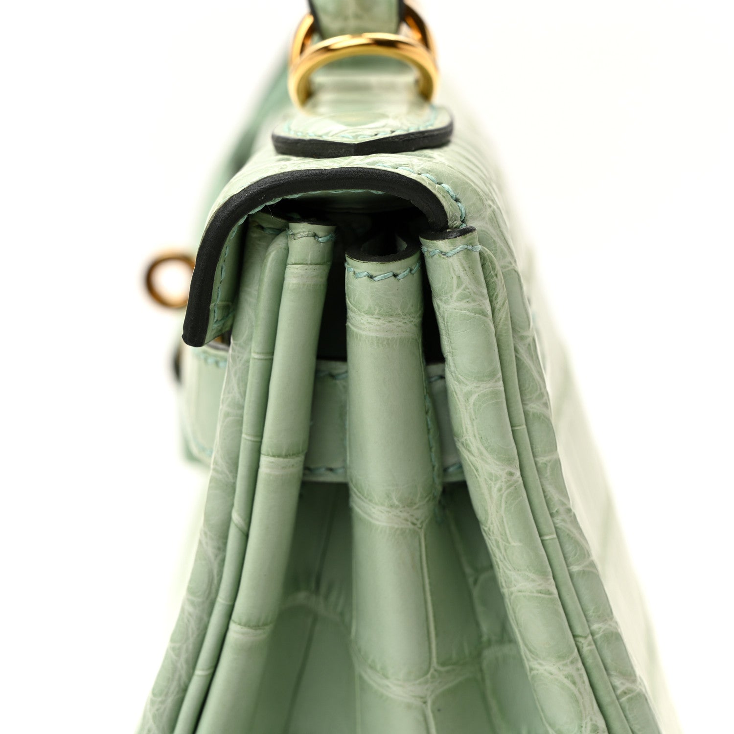 Matte Alligator Kelly Retourne 28 Vert D'eau