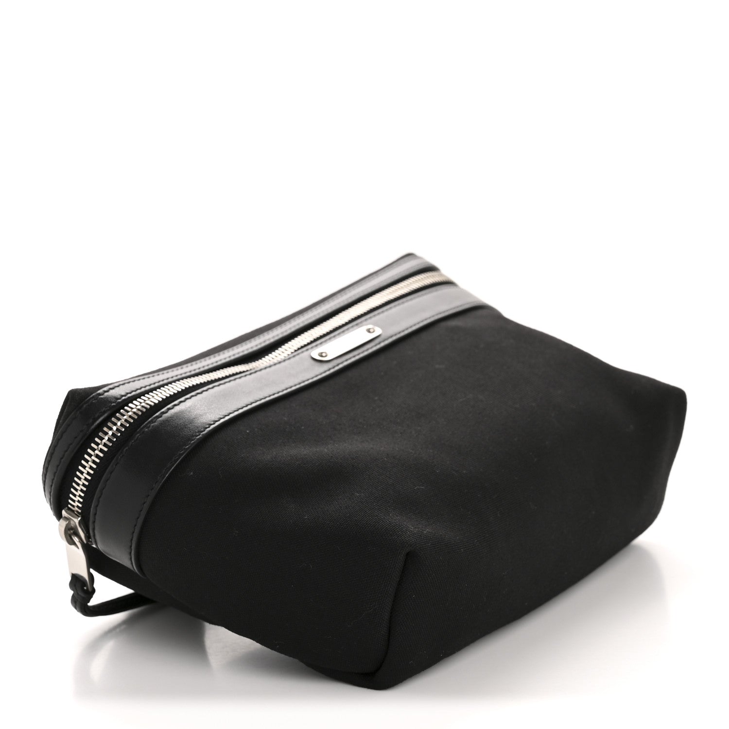 Canvas Calfskin City Belt Bag Black