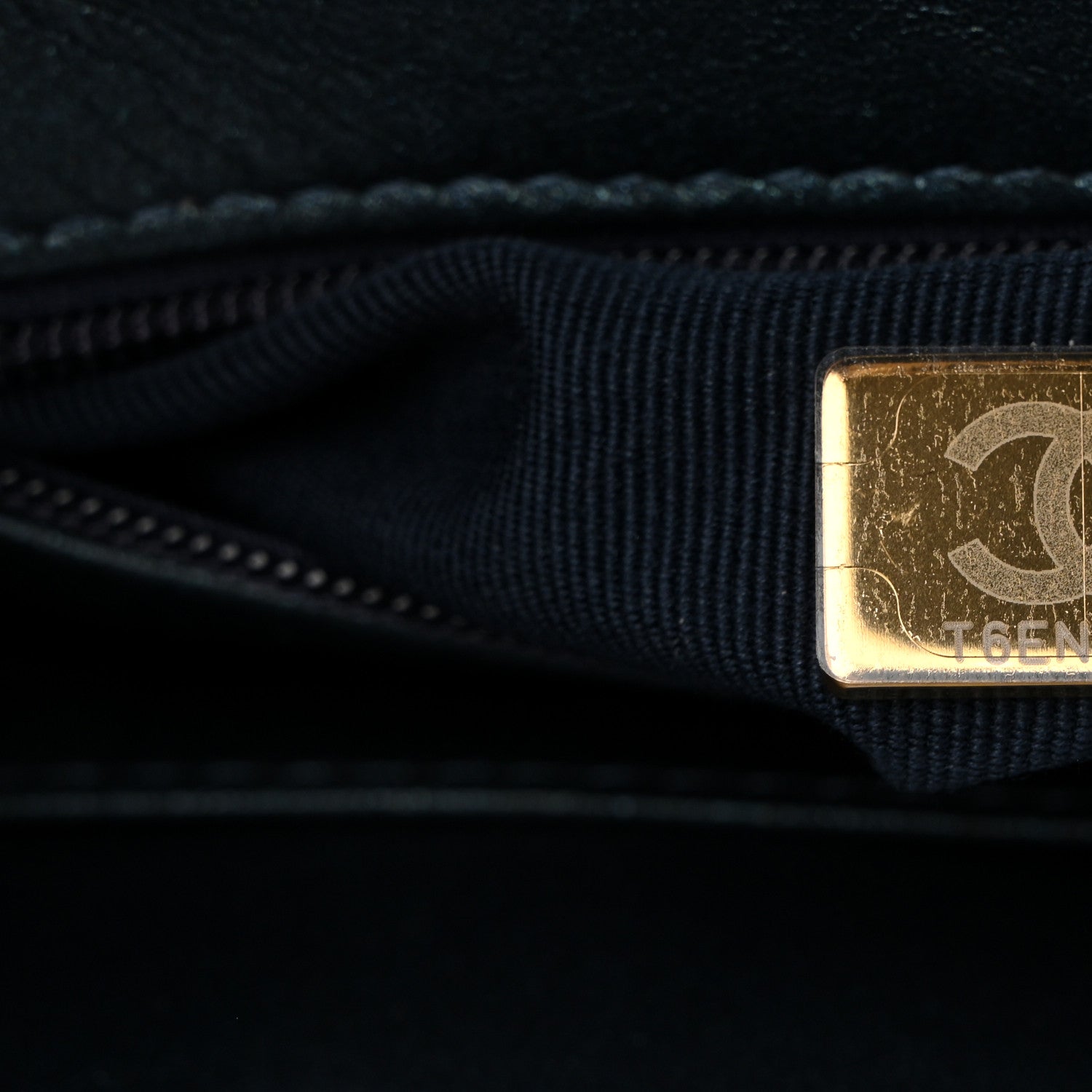 Metallic Aged Calfskin Quilted Nano Kelly Shopper Navy