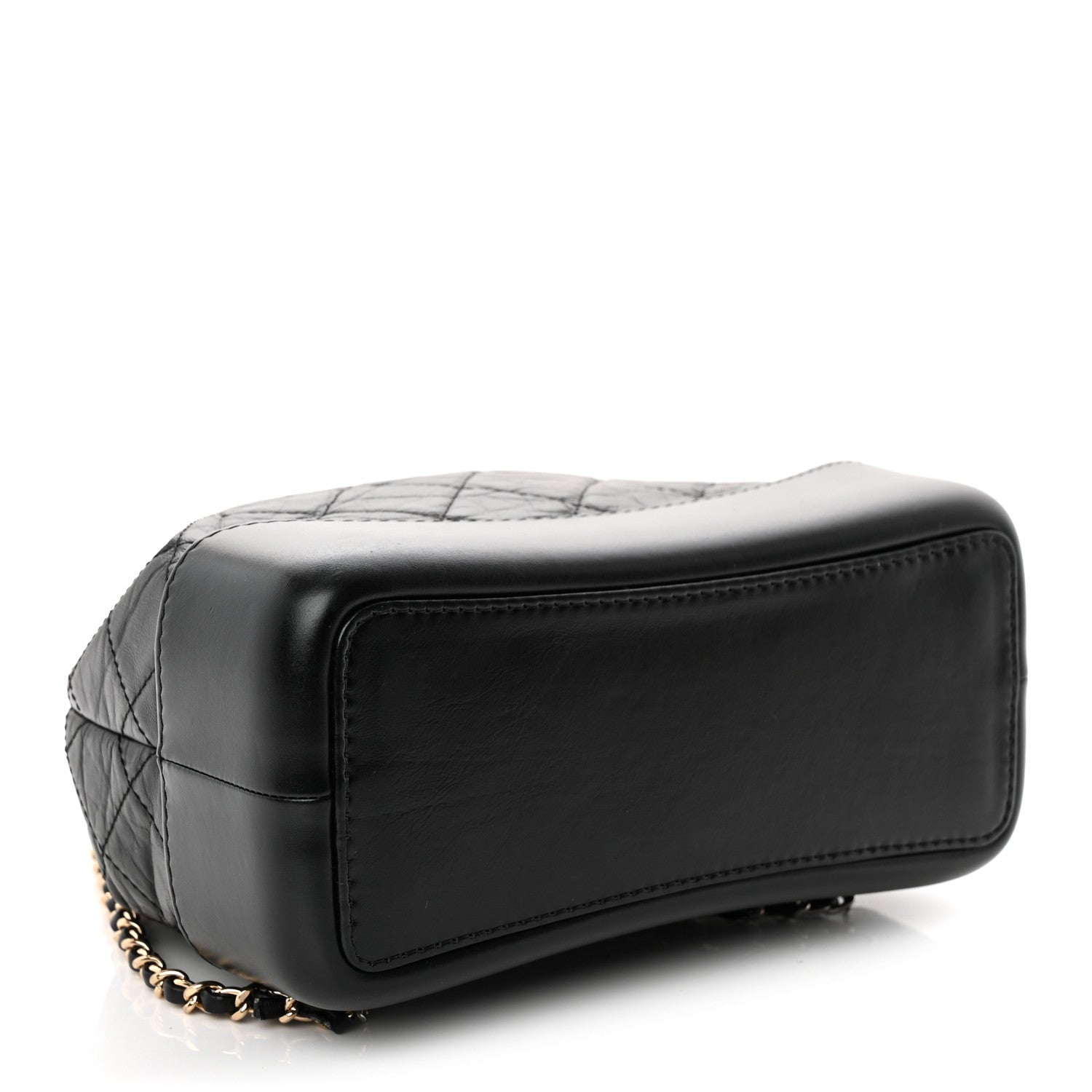 Aged Calfskin Quilted Small Gabrielle Backpack Black