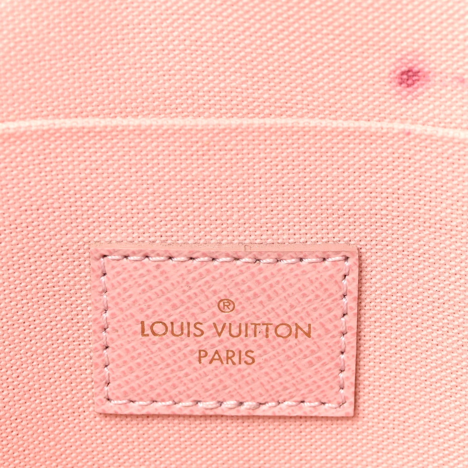 Damier Azur Pochette Felicie Chain Wallet Rose Ballerine