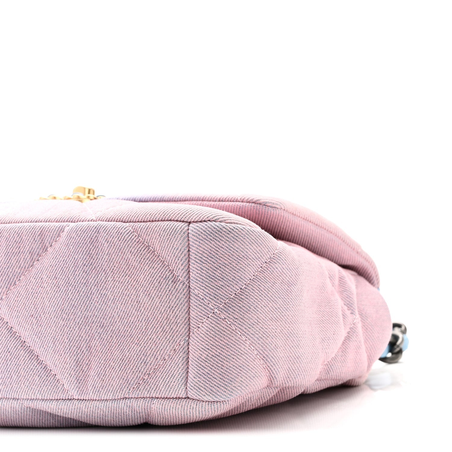 Denim Quilted Medium Chanel 19 Flap Blue Pink
