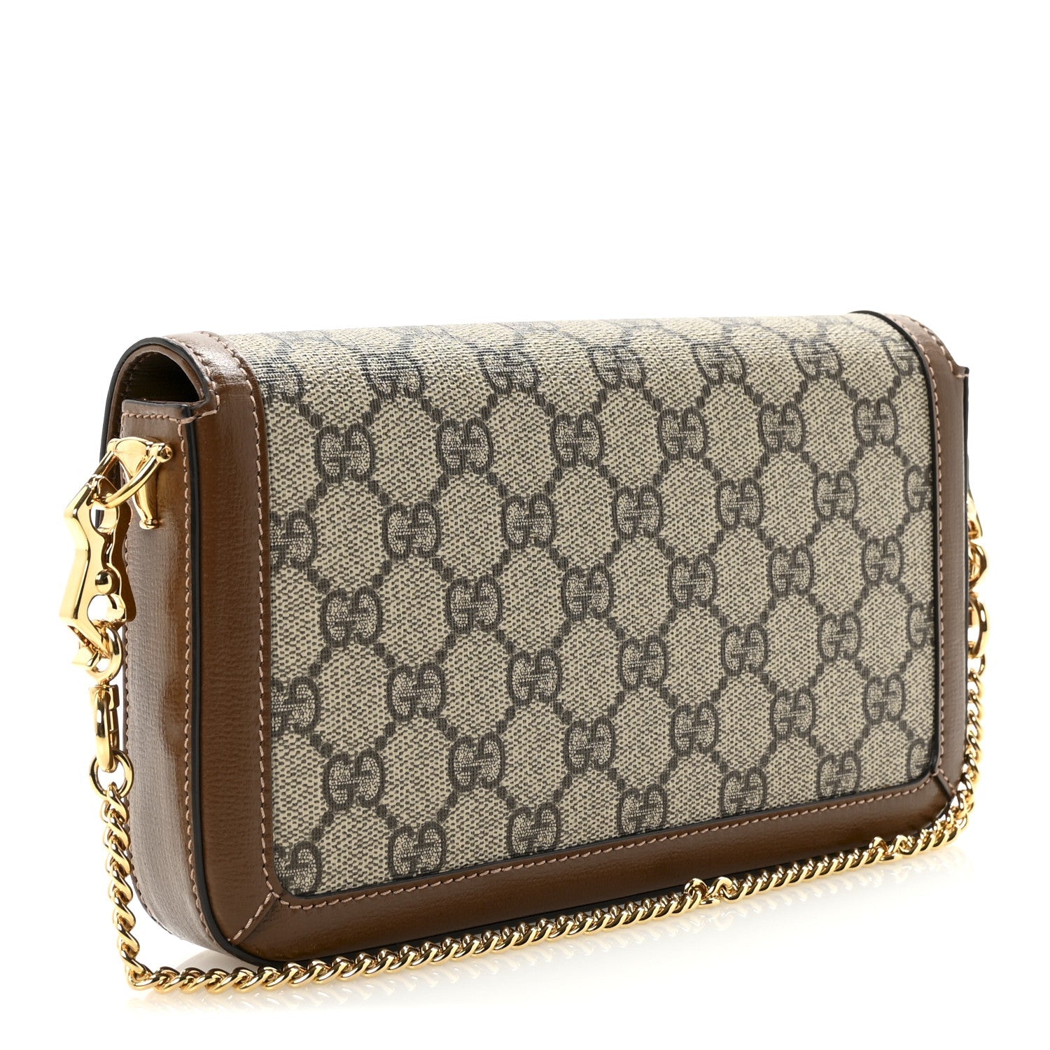 GG Supreme Monogram Azalea Calfskin Horsebit 1955 Mini Bag Beige Ebony Brown Sugar