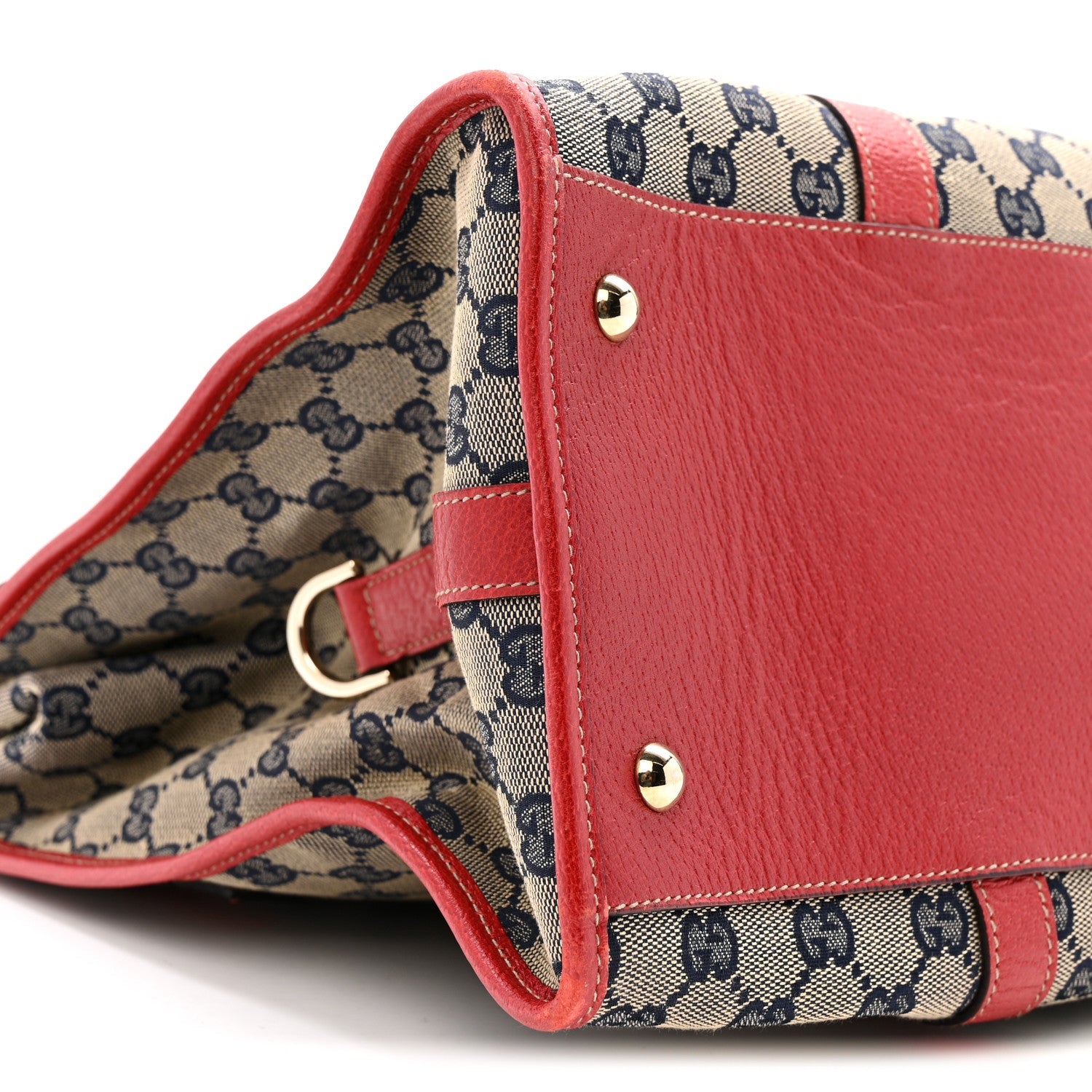 Monogram Work Tote Navy Red