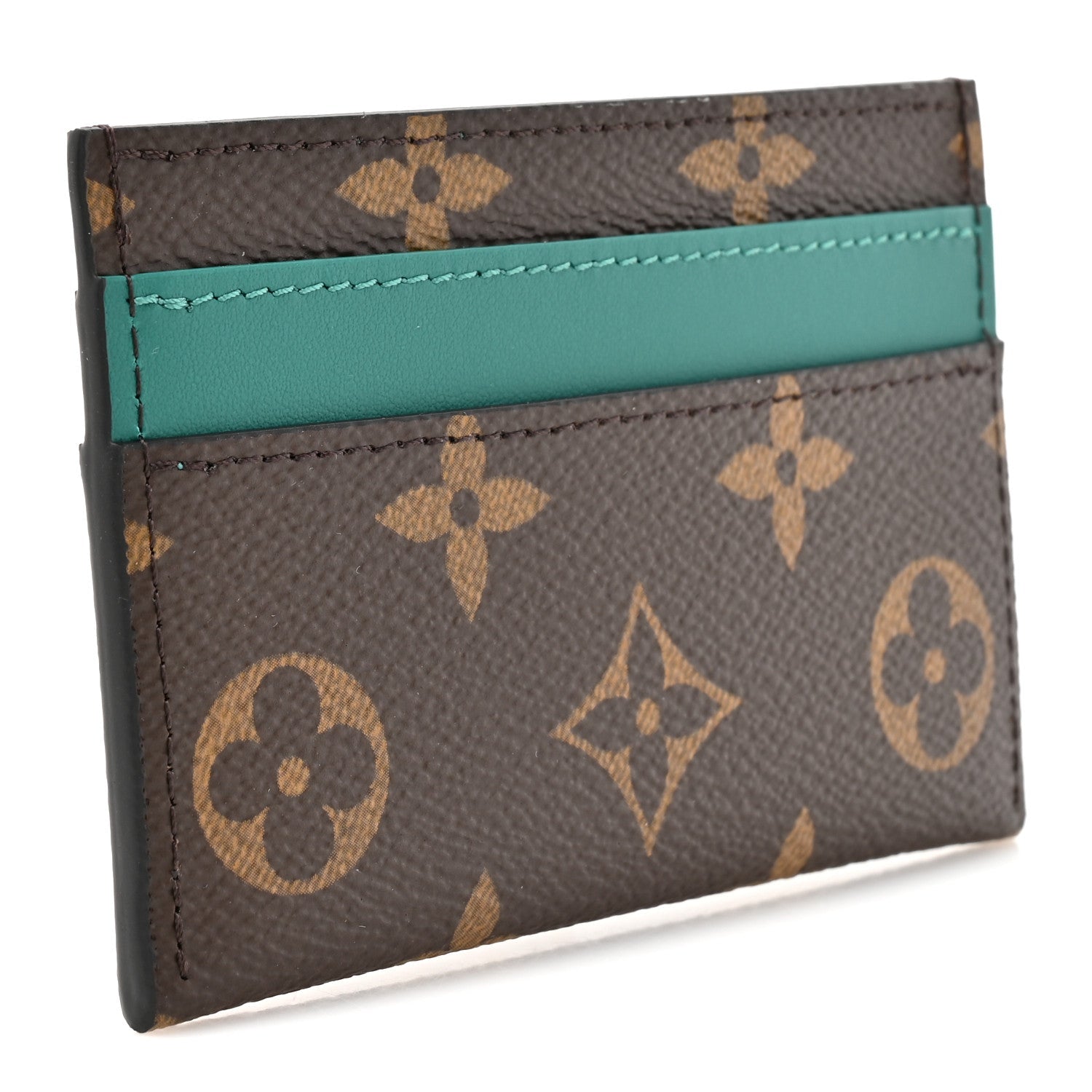Monogram Macassar Double Card Holder Borneo Green