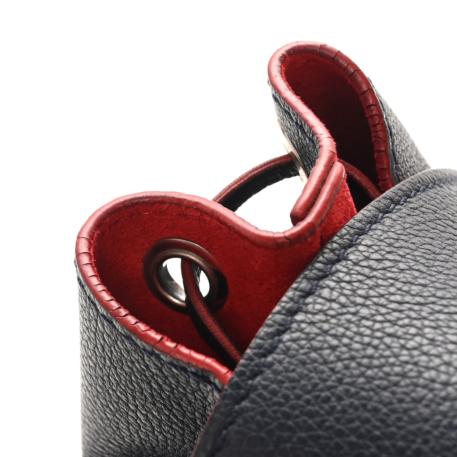 Soft Calfskin Lockme Backpack Marine Rouge