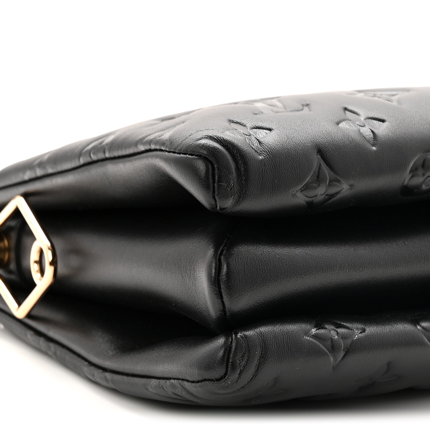 Lambskin Embossed Monogram Coussin PM Black