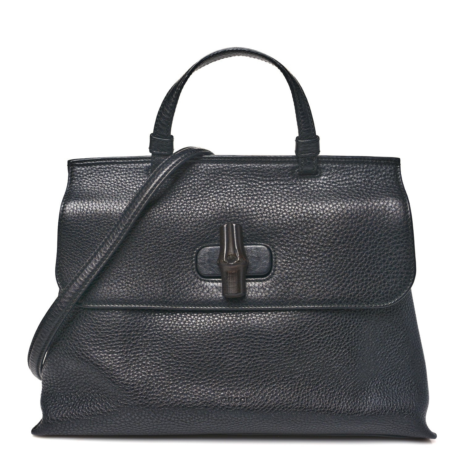 Cellarius Calfskin Medium Bamboo Daily Top Handle Bag Black