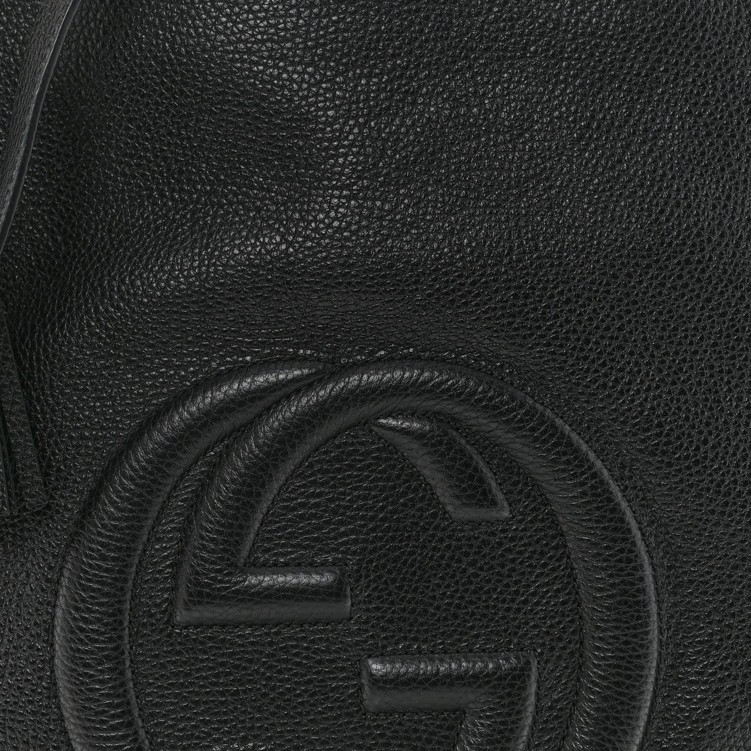 Pebbled Calfskin Large Soho Hobo Black