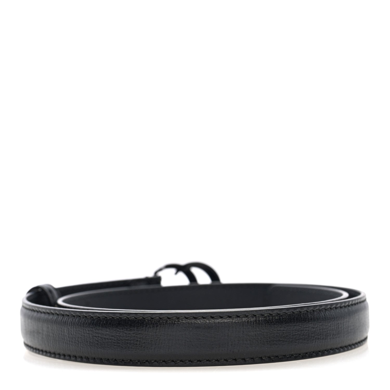 Azalea Calfskin Enamel Monochrome Double G 20mm Belt 70 28 Black