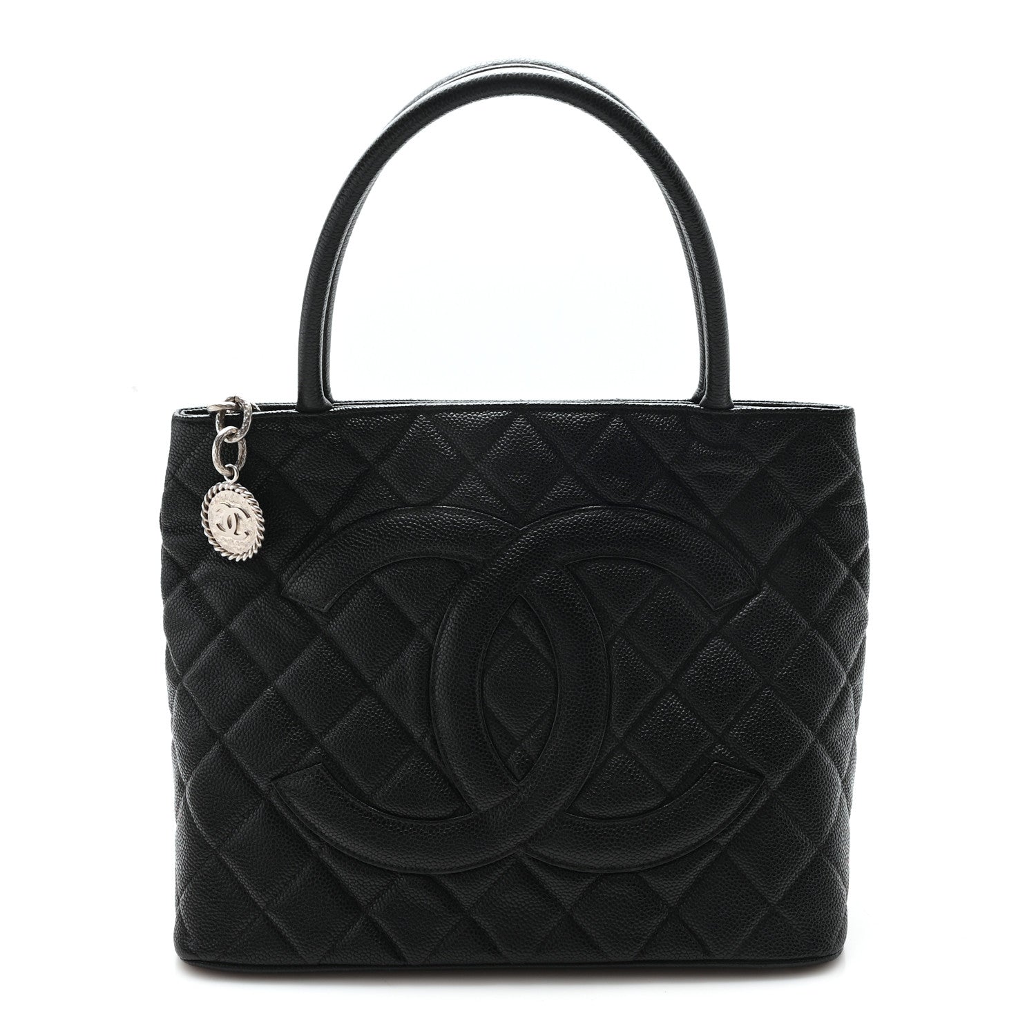 Caviar Quilted Medallion Tote Black