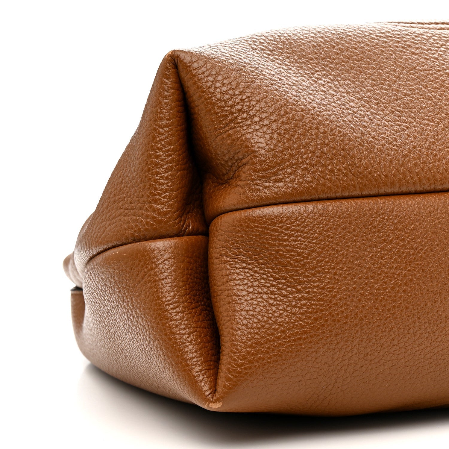 Grained Calfskin Softbit Maxi Shoulder Bag Brown