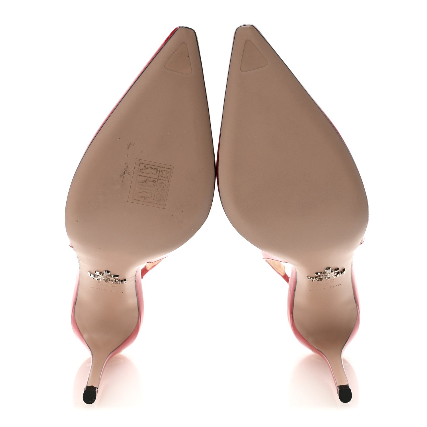 Patent Logo Slingback Pumps 35.5 Red