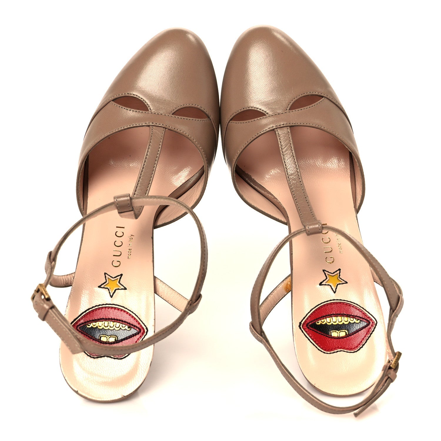 Malaga Kid Angel T-Strap Platform High Heel Pumps 36.5 Porcelain Rose