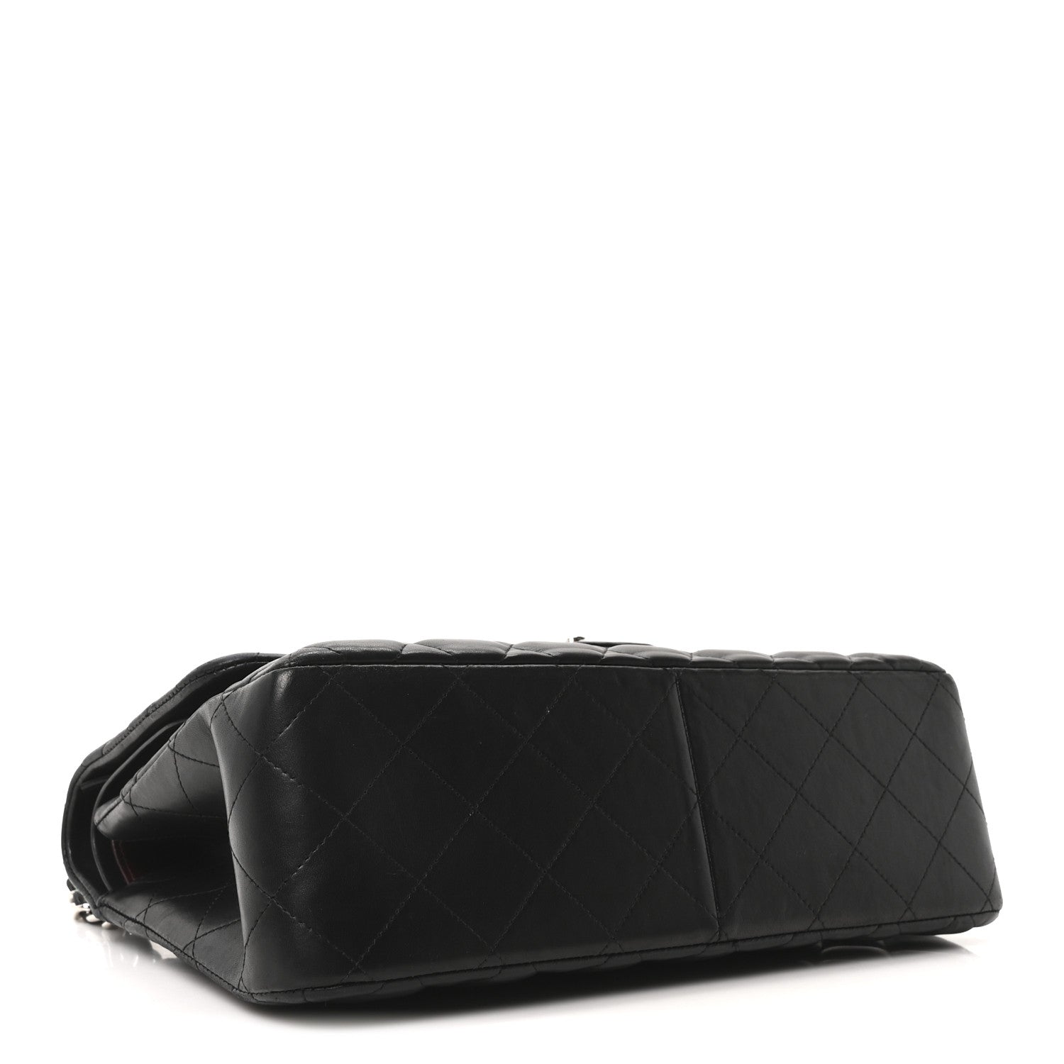 Lambskin Quilted Jumbo Double Flap Black